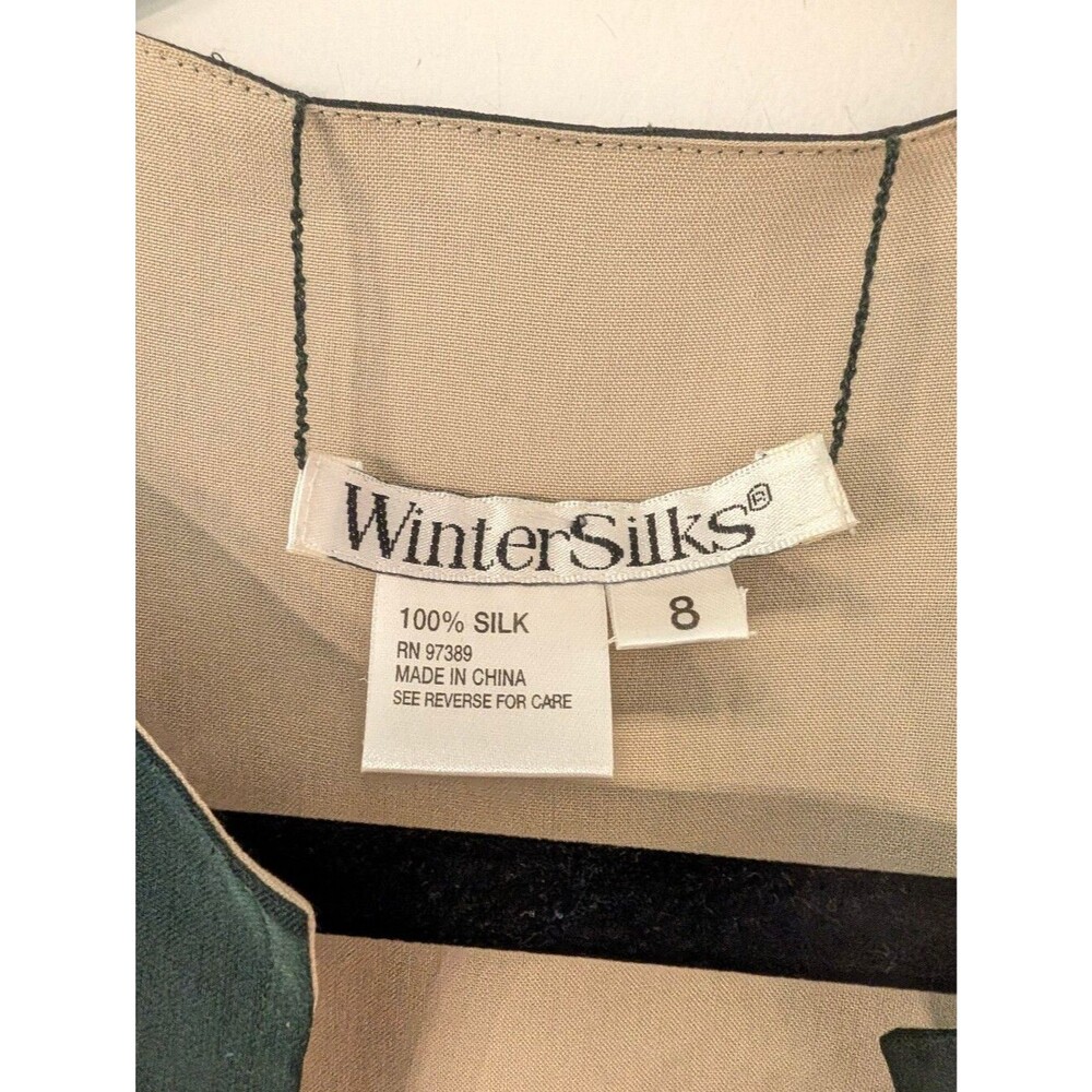 WinterSilks reversible cardigan tan and green - Picture 2 of 5